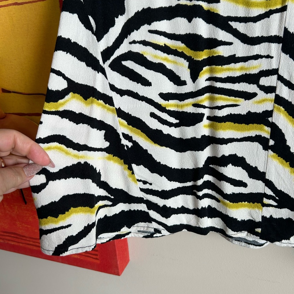 Alythea Zebra Print Blouse - Black, White, Yellow - Picture 4 of 7